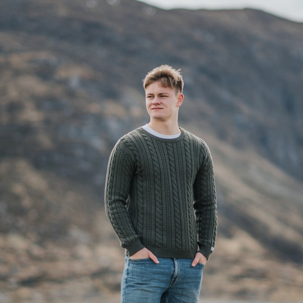 FLETTEGENSER, i 100% ULL, GRØNN