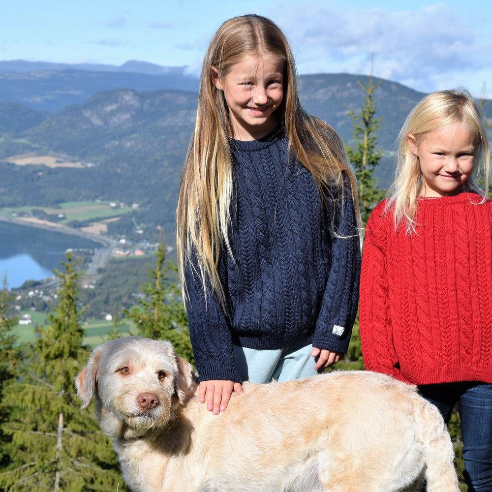 FLETTEGENSER 100% ULL, BARN, RØD