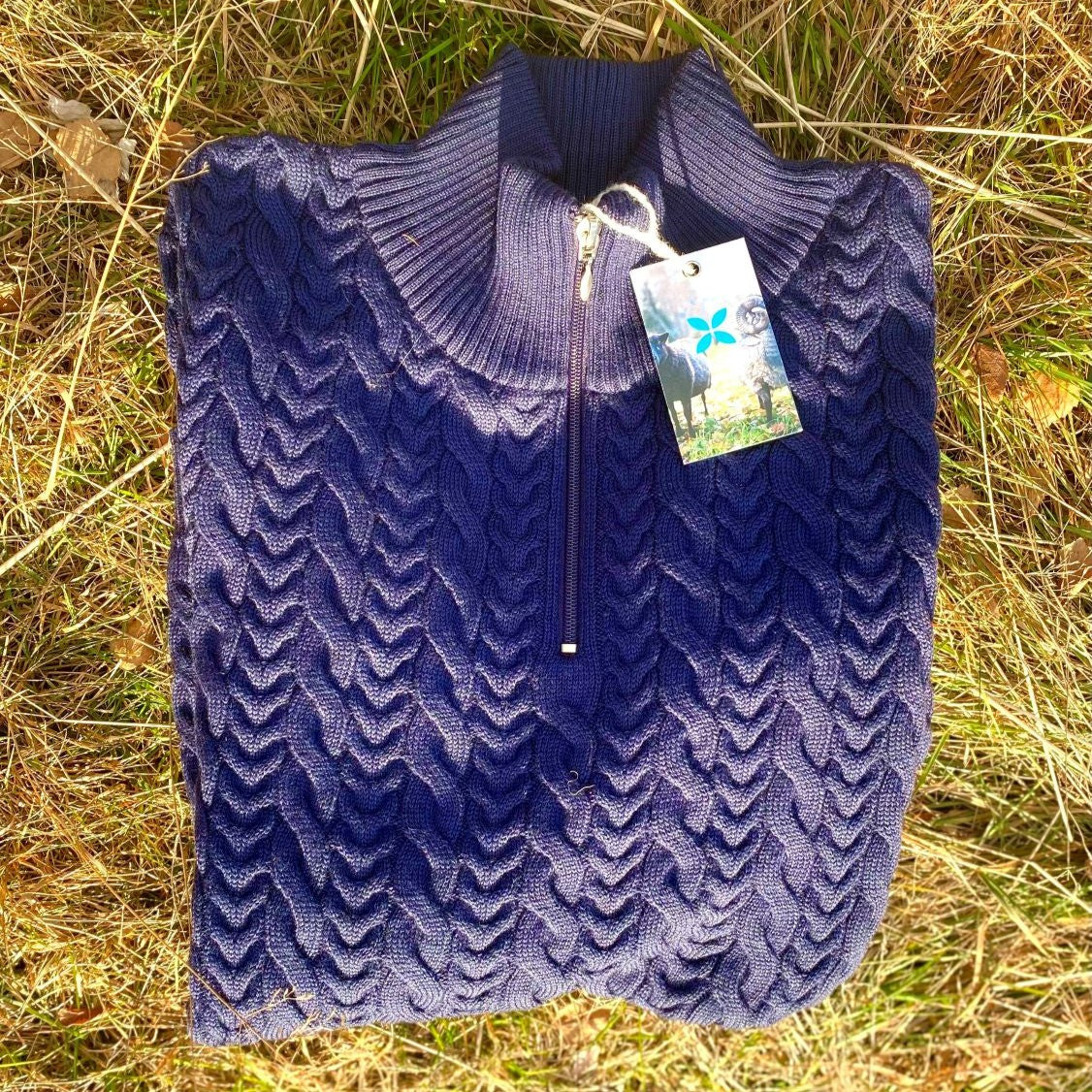 FLETTEGENSER, GLIDELÅS, 100% MERINOULL, MARINEBLÅ