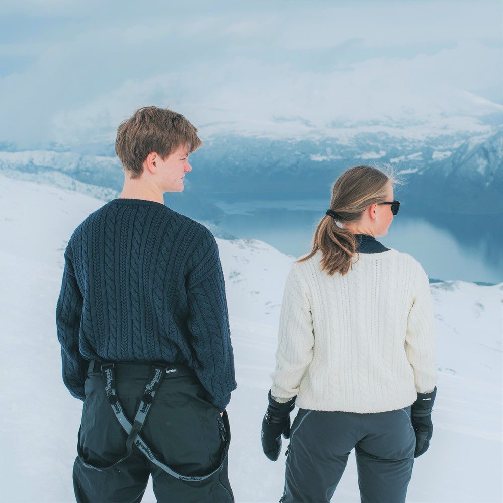 FLETTEGENSER, 100% ULL, MARINEBLÅ