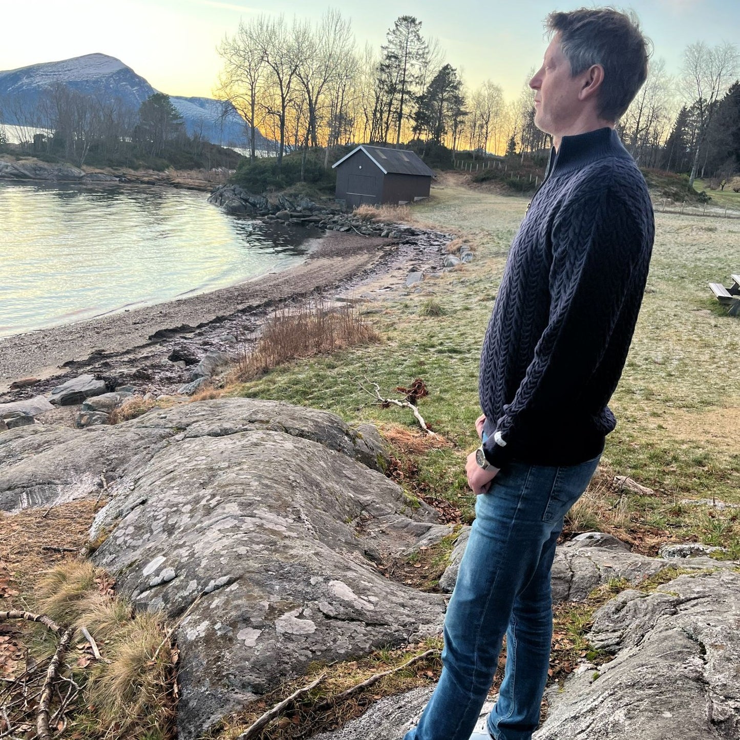 FLETTEGENSER, GLIDELÅS, 100% MERINOULL, MARINEBLÅ