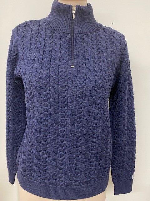 FLETTEGENSER, GLIDELÅS, 100% MERINOULL, MARINEBLÅ