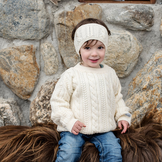 FLETTEGENSER, 100% ULL, BARN, NATURHVIT