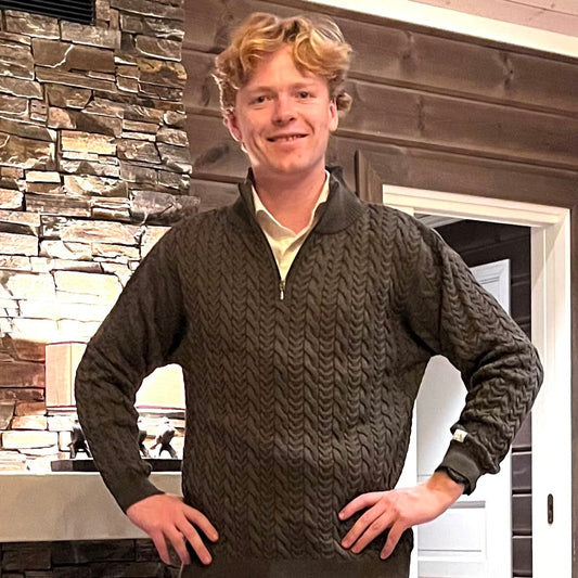 FLETTEGENSER MED GLIDELÅS, I 100% MERINOULL, GRØNN